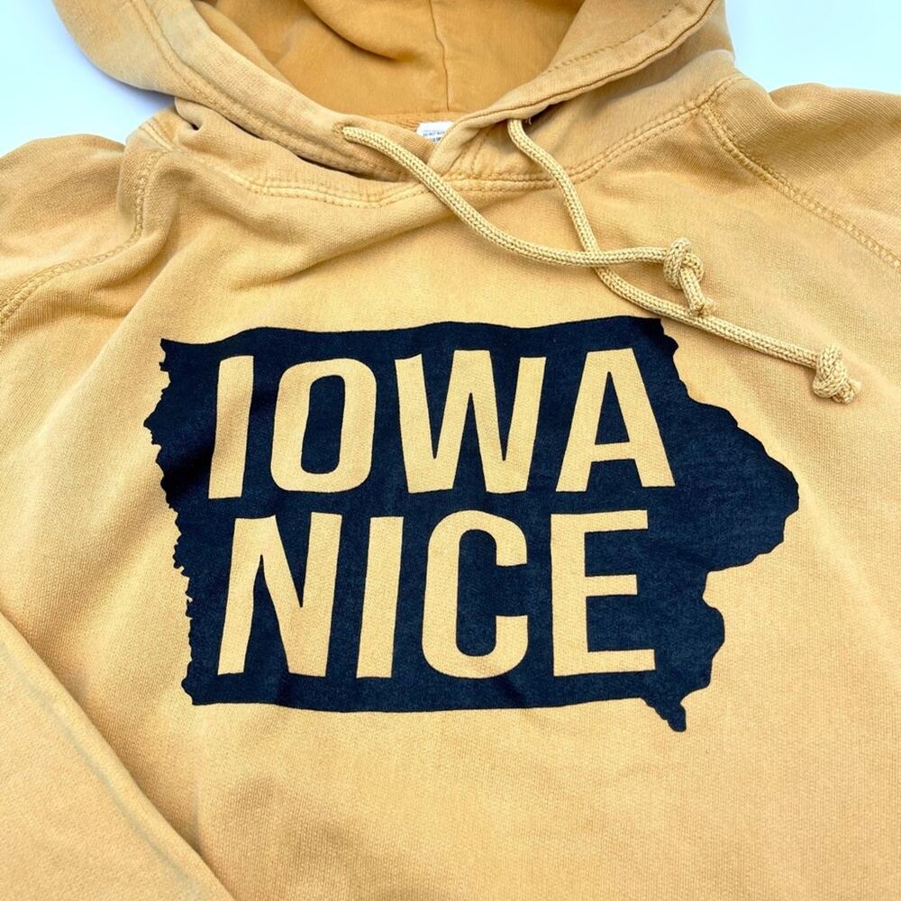 NEW -  Iowa Nice Hoodie B.ELSTUN yellow black SIZE MEDIUM - Picture 11 of 14
